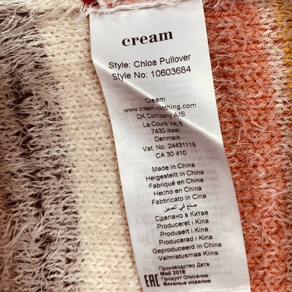 - mulitcolored crew neck sweater size medium  by cream - Picture 8 of 10